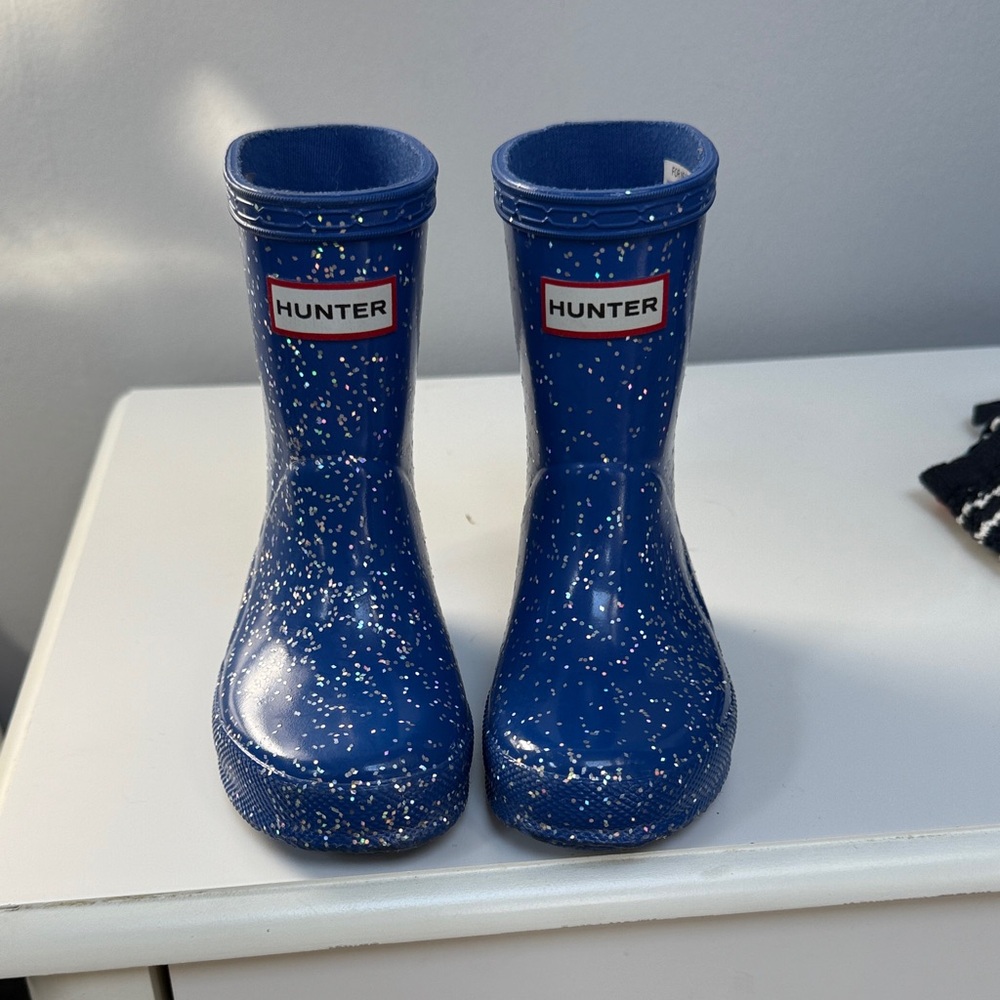 Hunter Navy Sparkle Rain Boots